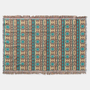 Southwestern navajo ethnic tribal pattern. throw blanket