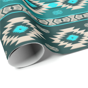 Southwestern navajo ethnic tribal pattern. wrapping paper