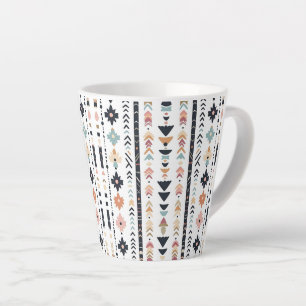 Southwestern Navajo Inspired Geometric Cream Teal Latte Mug
