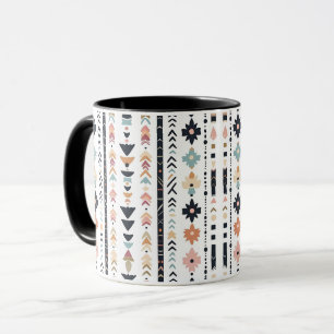 Southwestern Navajo Inspired Geometric Cream Teal Mug