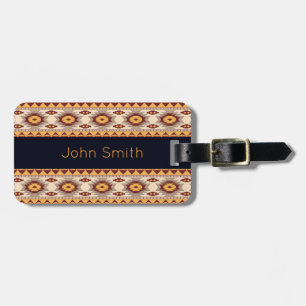 Southwestern navajo tribal pattern luggage tag