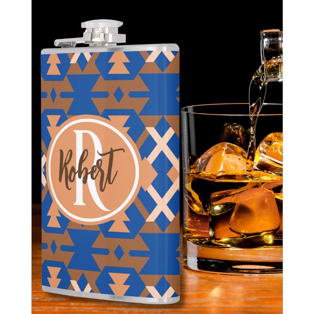 Southwestern Oasis Aztec Geometric Hip Flask (Creator Uploaded)