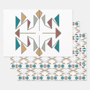 Southwestern Oblique Triangle Pattern Design Wrapping Paper Sheet