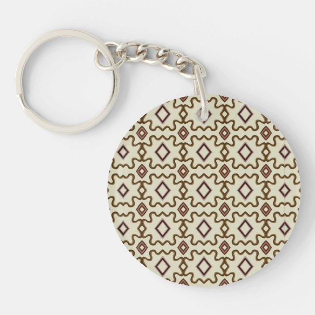 Southwestern Old Spanish Vibes Pattern Key Ring (Front)