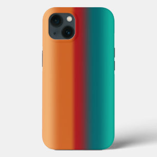 Southwestern Orange Red Turquoise Rainbow Stripes iPhone 13 Case