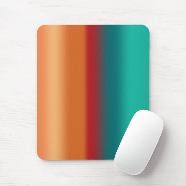 Southwestern Orange Red Turquoise Rainbow Stripes Mouse Pad (With Mouse)