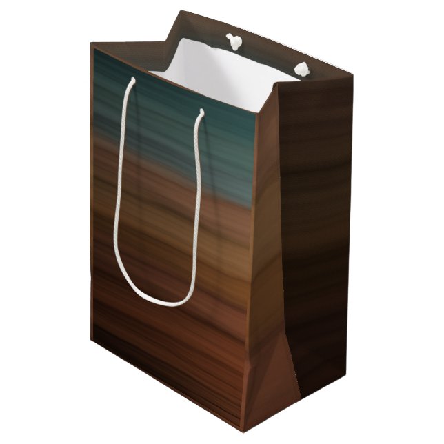 Southwestern Painted Desert Faux Wood Medium Gift Bag (Front Angled)