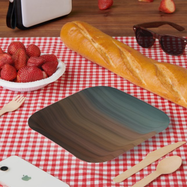 Southwestern Painted Desert Faux Wood Paper Plate (Picnic)