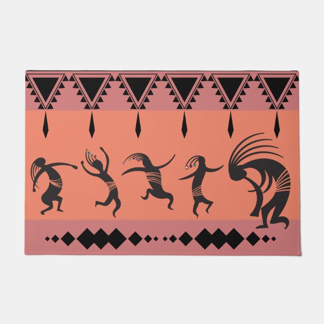 Southwestern Party Dancing Kokopelli Doormat (Front)
