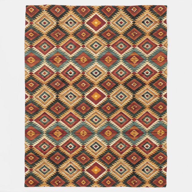 Southwestern pattern fleece blanket (Front)