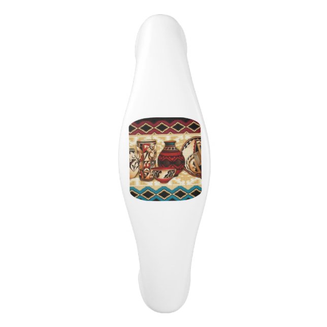 Southwestern pattern fun Ceramic cabinet pull (Front)