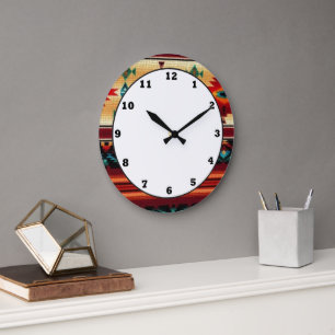 Southwestern pattern large clock