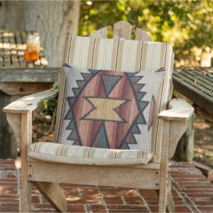 Southwestern pattern outdoor throw pillow