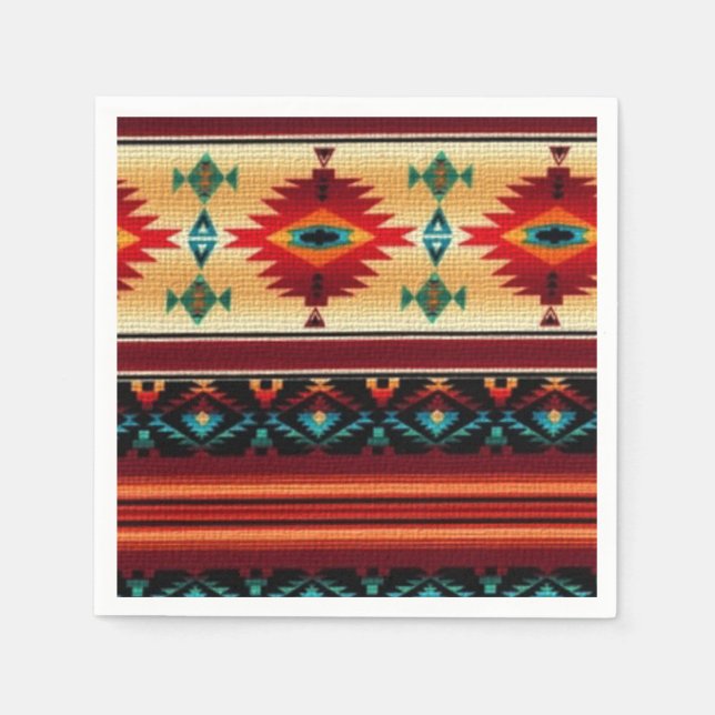Southwestern pattern party paper napkins (Front)