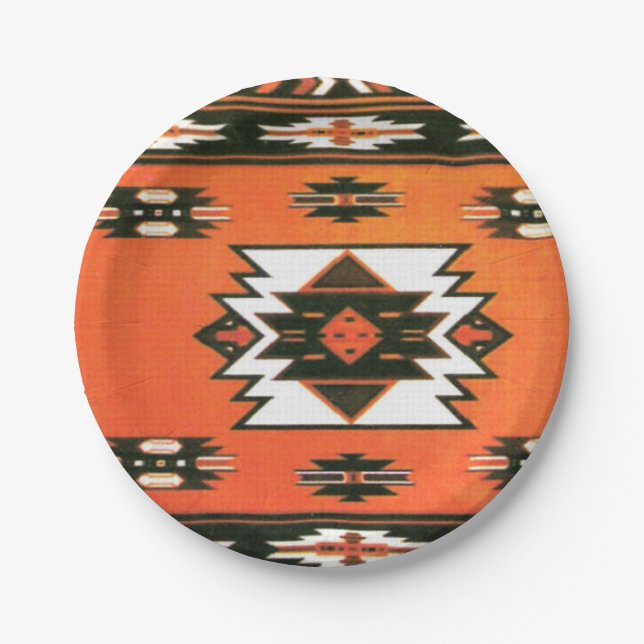 Southwestern pattern party paper plates (Front)