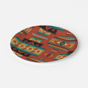 Southwestern pattern party paper plates