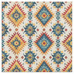 Southwestern Pattern-Vibrant Tribal Geometric Fabric