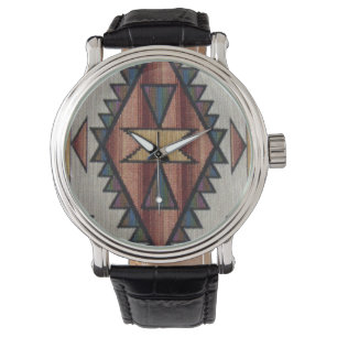 Southwestern pattern womens vintage style watch