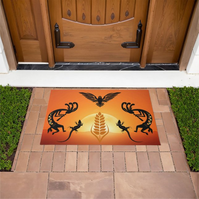 Southwestern Phoenix Kokopelli Doormat (Outdoor)
