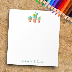 Southwestern Potted Cactus Flowers Fun Custom Notepad