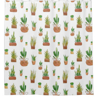 Southwestern Potted Plants Shower Curtain