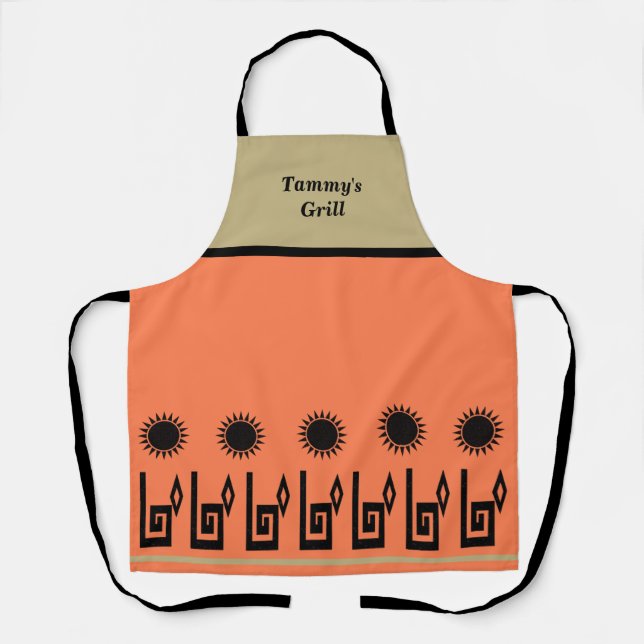 Southwestern Sand and Coral Restaurant Apron (Front)