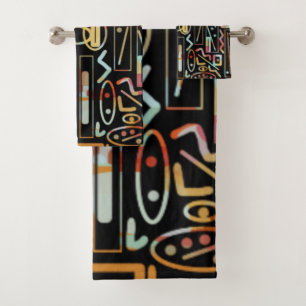 Southwestern Scratch Art Pattern Bath Towel Set