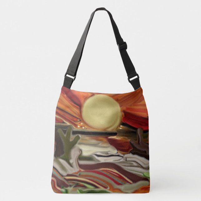 Southwestern Skies Abstract Art Crossbody Bag (Front)