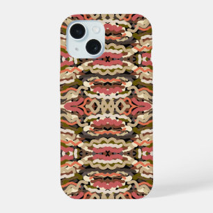 Southwestern Squiggly Wiggly Earth Tone Abstract iPhone 15 Case