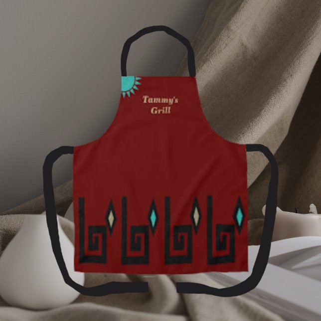 Southwestern Style Deep Chilli Red Company Apron (Creator Uploaded)