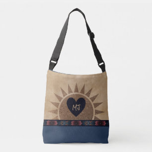 Southwestern Style Monogrammed Tote Bag w/Heart