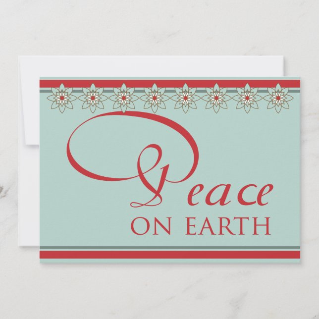 Southwestern Style Peace On Earth Christmas Holiday Card (Front)