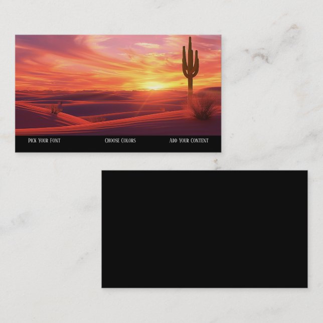 Southwestern Sunset Desert Business Card (Front/Back)