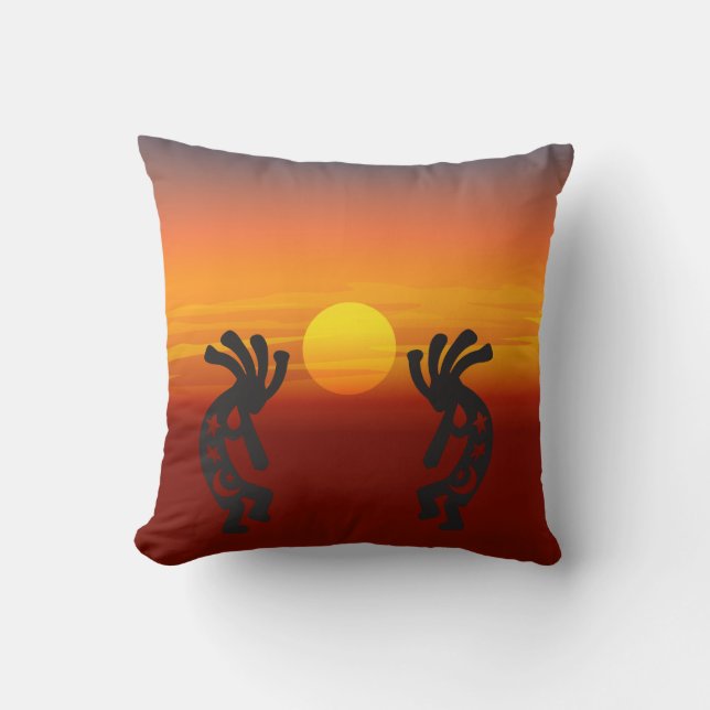 Southwestern Sunset Kokopelli Cushion (Front)