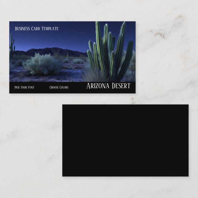 Southwestern Sunset Night Desert Business Card (Front/Back)