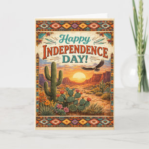 Southwestern Sunset Patriotic Independence Day Holiday Card