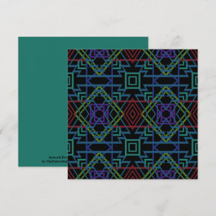 Southwestern Symmetrical Tiled Pattern Line Art Card