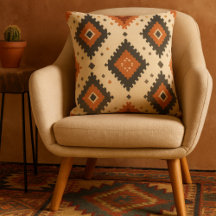 Southwestern Terracotta and Charcoal Diamond