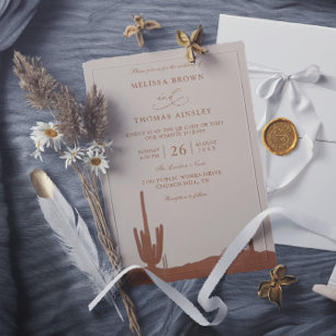 Southwestern Terracotta Desert QR Code Wedding Invitation