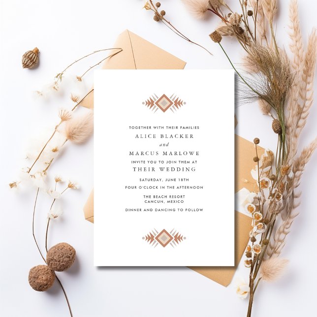 Southwestern Terracotta Desert Wedding  Invitation (Southwestern Terracotta Desert Wedding Invitation)