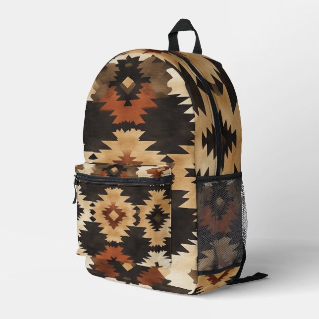 Southwestern Tribal Geometric Backpack  (Back Corner Right)