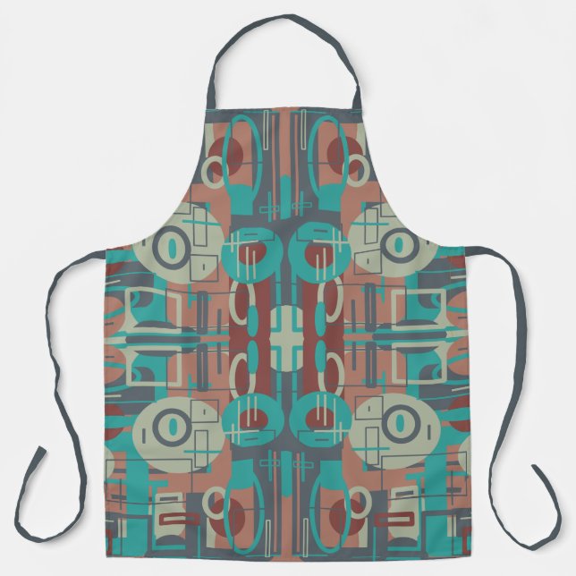 Southwestern Tribal Geometric Shapes Abstract Art Apron (Front)