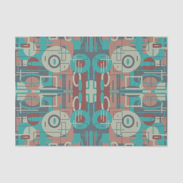 Southwestern Tribal Geometric Shapes Abstract Art Tissue Paper (Front)