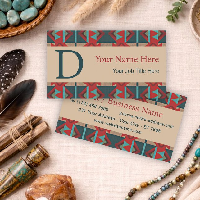 Southwestern Tribal Pattern Inspired Custom Business Card (Creator Uploaded)
