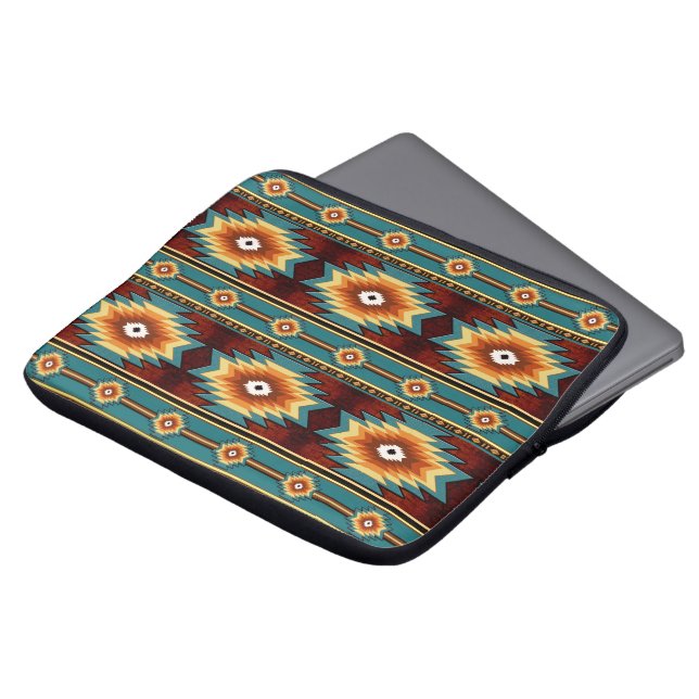 Southwestern tribal pattern laptop sleeve (Front Top)