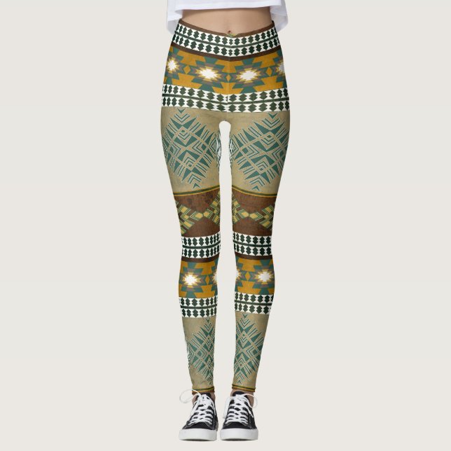 Southwestern tribal pattern leggings (Front)