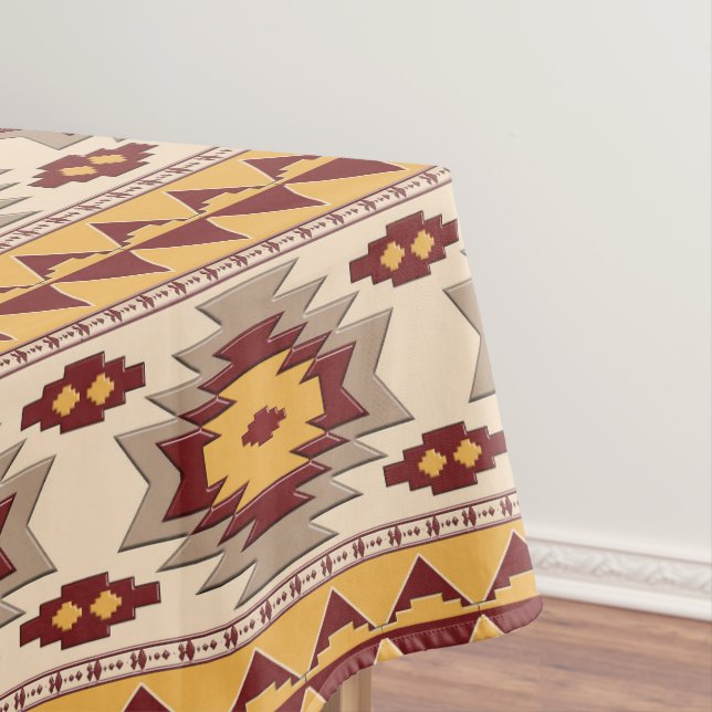 Southwestern tribal pattern tablecloth (In Situ)