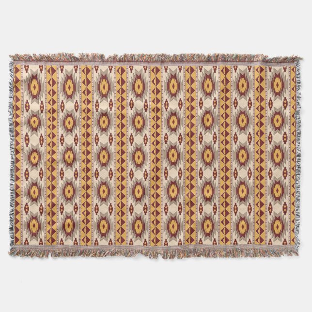 Southwestern tribal pattern throw blanket (Front)