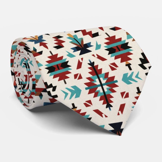  Southwestern Tribal Pattern Tie (Rolled)