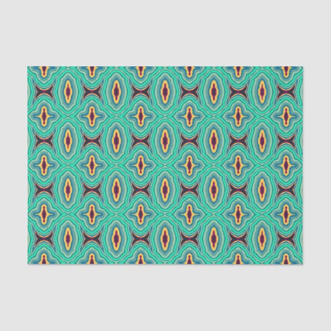 Southwestern Tropical Boho Chic Geode Pattern Art Tissue Paper (Front)